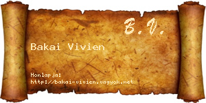 Bakai Vivien névjegykártya
